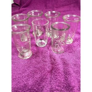 Vintage Brockway Glass Atomic Starburst Pattern Juice Glass Misc Glasses Lot 7